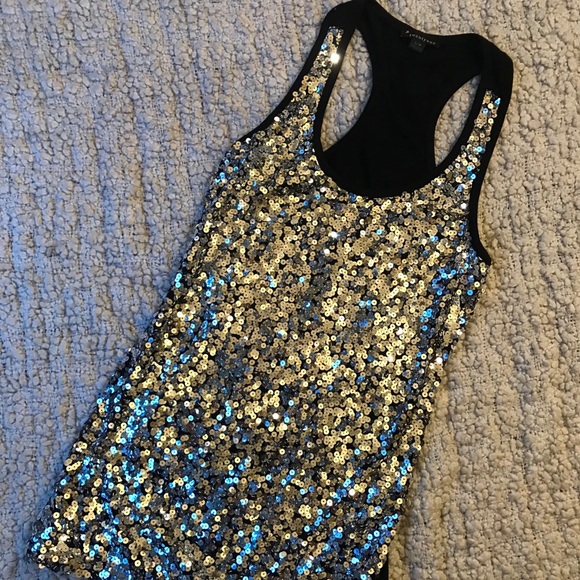 Forever 21 Tops - Silver sequin racerback top - Forever 21 - Large